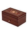 Mele & Co . Brynn Wooden Jewelry Box With Florentine Marquetry Motif In Brown