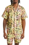 Saturdays Surf Nyc York Paisley Short Sleeve Lyocell Blend Camp Shirt In Ochre