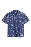 Saturdays Surf Nyc Billy Sunbaked Star Print Short Sleeve Quarter Zip Workwear Shirt In Star Print