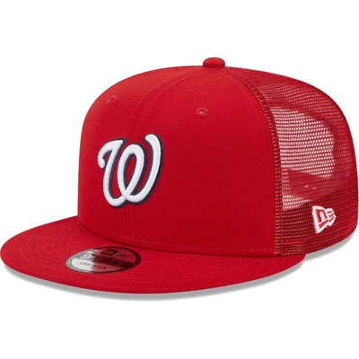 New Era Red Washington Nationals Team Color Trucker 9fifty Snapback Hat
