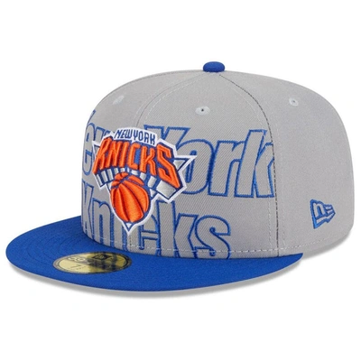 New Era Men's  Gray, Blue New York Knicks 2023 Nba Draft Two-tone 9fifty Snapback Hat In Gray,blue