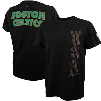 Fisll Black Boston Celtics 3d Puff Print Sliced Logo T-shirt