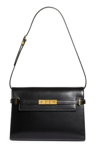 Saint Laurent Medium Manhattan Shoulder Tote In Noir