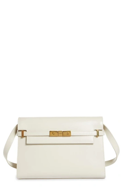 Saint Laurent Medium Manhattan Shoulder Tote In Blanc Vintage