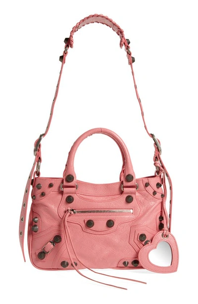 Balenciaga Medium Le Cagole Leather Shoulder Bag In Sweet Pink