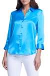 L Agence Dani Blouse In Neon Blue