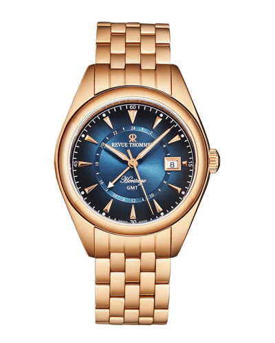 Revue Thommen Heritage Automatic Blue Dial Men's Watch 21010.2365 In Blue / Gold Tone / Rose / Rose Gold Tone