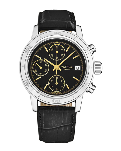 Paul Picot Chronosport Mens Chronograph Automatic Watch P7033.20.332 In Black / Gold Tone