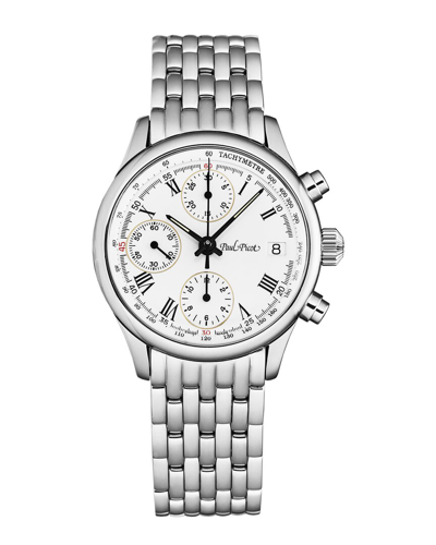 Paul Picot Telemark Chronograph Automatic White Dial Men's Watch P4102.20.113/b In Black / White