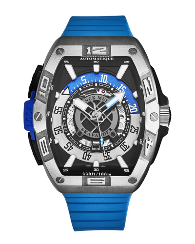 Franck Muller Skafander Automatic Black Dial Mens Watch 46scskfblkblu In Black / Blue / Grey