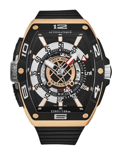 Franck Muller Skafander Mens Automatic Watch 46scskfblkbkgd2 In Black / Gold / Gold Tone / Rose / Rose Gold / Rose Gold Tone