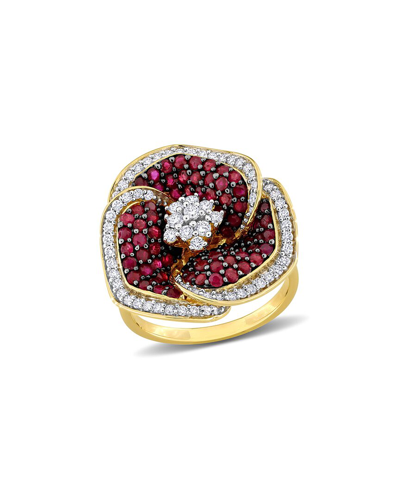 Rina Limor 14k 2.25 Ct. Tw. Diamond & Ruby Floral Ring