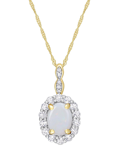 Rina Limor 14k 1.50 Ct. Tw. Diamond & Gemstone Halo Pendant