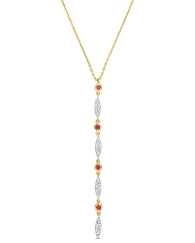 Rina Limor 10k 0.36 Ct. Tw. Diamond & Ruby Necklace