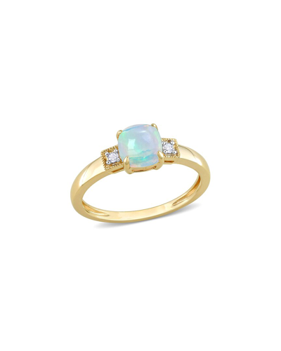Rina Limor 10k 1.24 Ct. Tw. Diamond & Ethiopian Opal Ring
