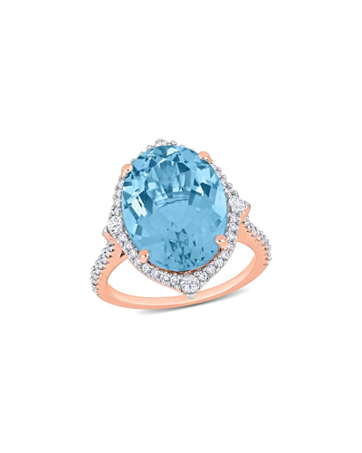 Rina Limor 14k Rose Gold 11.63 Ct. Tw. Diamond & Gemstone Halo Ring