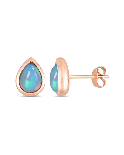 Rina Limor 10k Rose Gold 2.20 Ct. Tw. Blue Opal Studs