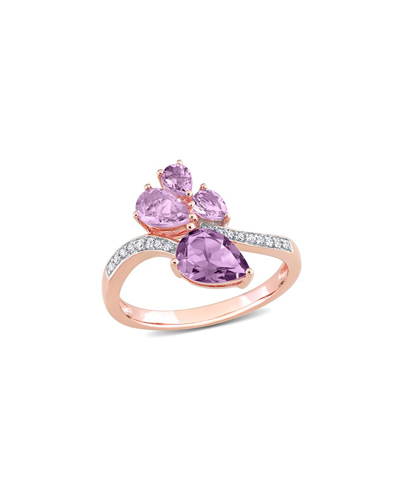 Rina Limor 14k Rose Gold 1.68 Ct. Tw. Diamond & Gemstone Toi Et Moi Ring