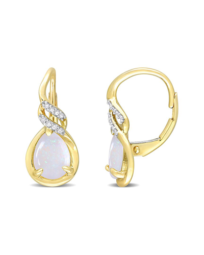 Rina Limor 10k 1.32 Ct. Tw. Diamond & Opal Earrings