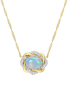 Rina Limor 10k 0.83 Ct. Tw. Diamond & Ethiopian Opal Interlaced Halo Necklace
