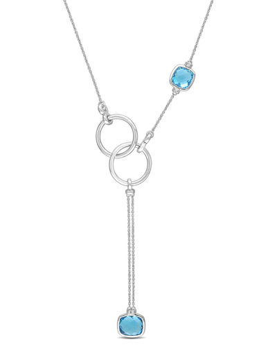 Rina Limor 14k 6.81 Ct. Tw. Diamond & Swiss Blue Topaz Lariat Necklace