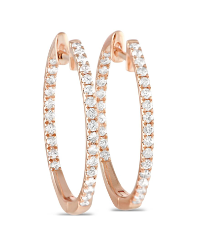 Diamond Select Cuts 14k Rose Gold 0.50 Ct. Tw. Diamond Inside-out Hoops