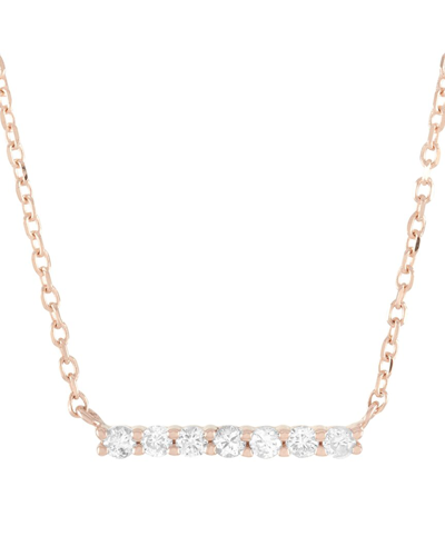 Heritage 14k Rose Gold 0.10 Ct. Tw. Diamond Bar Necklace