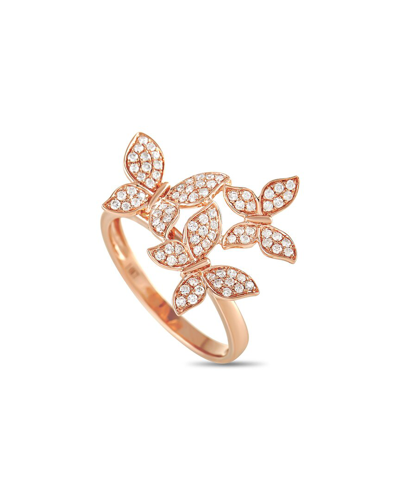 Diamond Select Cuts 14k Rose Gold 0.30 Ct. Tw. Diamond Butterfly Ring