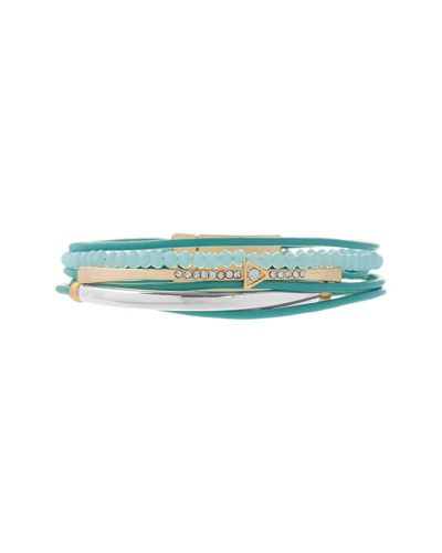 Saachi Crystal Arrow Bracelet In Turquoise