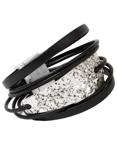 Saachi Silver Absolute Zero Bracelet In Black
