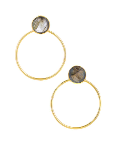 Saachi 18k Plated Labradorite Hoops