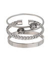 Eye Candy La Premium Collection Titanium Lion 3pc Stretch Bracelet Set