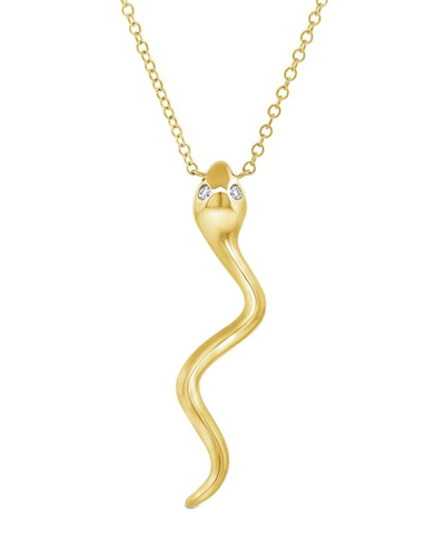 Diana M. Fine Jewelry 14k 0.02 Ct. Tw. Diamond Snake Pendant Necklace