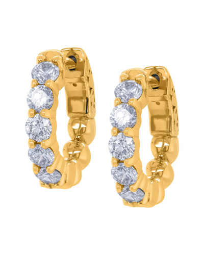 Diana M. Fine Jewelry 14k 1.00 Ct. Tw. Diamond Halfway Hoops