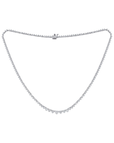 Diana M. Fine Jewelry 14k 6.50 Ct. Tw. Diamond Graduated Tennis Necklace In White