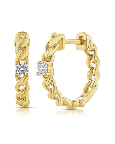 Diana M. 14k Yg 1.92gr Huggie Earrings With 2 Round Diamonds 0.12c In Yellow