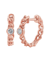 Diana M. Fine Jewelry 14k Rose Gold 0.12 Ct. Tw. Diamond Huggie Earrings
