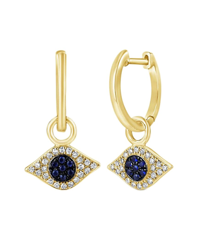 Diana M. Fine Jewelry 14k Rose Gold 0.22 Ct. Tw. Diamond & Sapphire Earrings