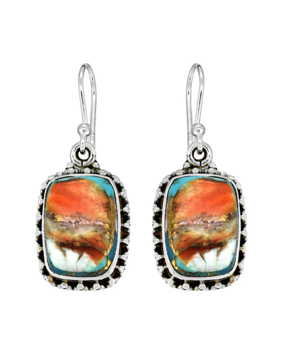 Tiramisu Silver 11.25 Ct. Tw. Oyster Copper Turquoise Earrings