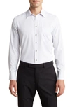 Tom Baine Solid Performance Long Sleeve Button-up Shirt In White