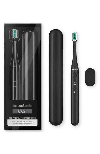 Aquasonic Icon Rechargeable Power Toothbrush In Black