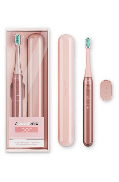 Aquasonic Icon Rechargeable Power Toothbrush In Light Pink