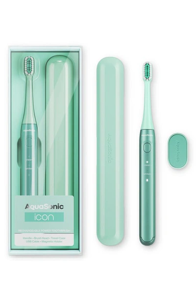 Aquasonic Icon Rechargeable Power Toothbrush In Green