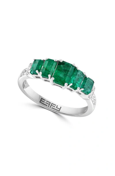 Effy Sterling Silver Diamond & Semiprecious Stone Ring In Green