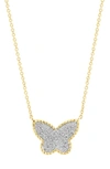 Effy 14k Yellow Gold Diamond Butterfly Pendant Necklace In Gold Multi