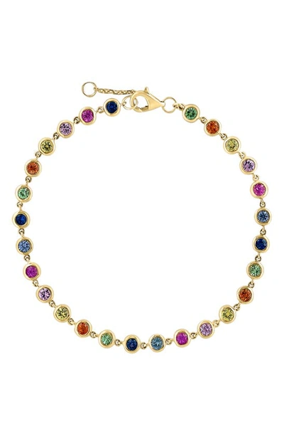 Effy 14k Yellow Gold Multi Sapphire Bracelet