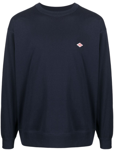 Danton Logo-patch Crew-neck Sweatshirt In Blue