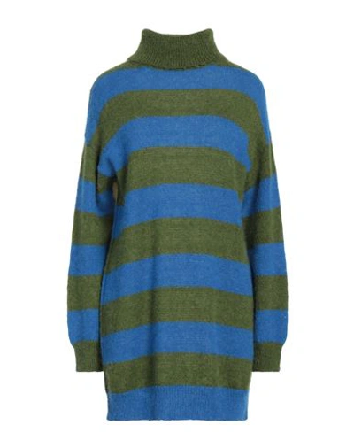 Jucca Woman Turtleneck Military Green Size Xs Wool, Polyamide, Alpaca Wool, Mohair Wool In Blue