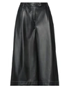 Sfizio Woman Cropped Pants Black Size 8 Polyurethane, Polyester