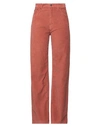 Haikure Woman Pants Rust Size 30 Cotton, Elastane In Red